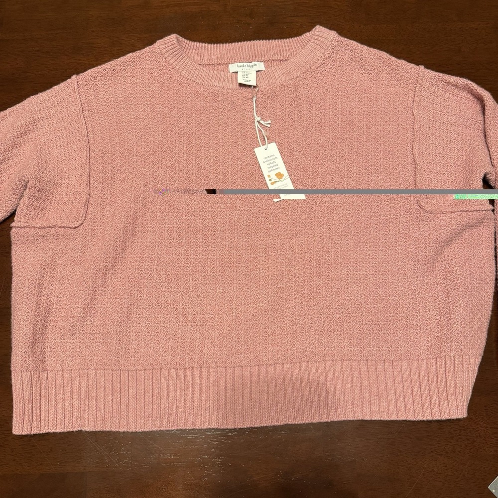 Haute Hippie Style Pink Tight-Knit Crew Neck Pullover Sweater XS Women - Picture 5 of 11